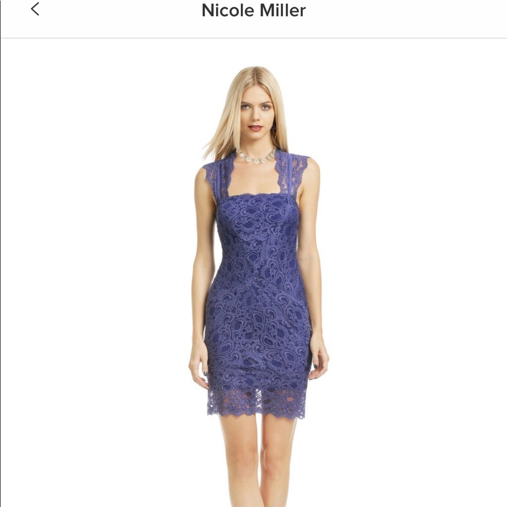 Nicole Miller blue lace dress